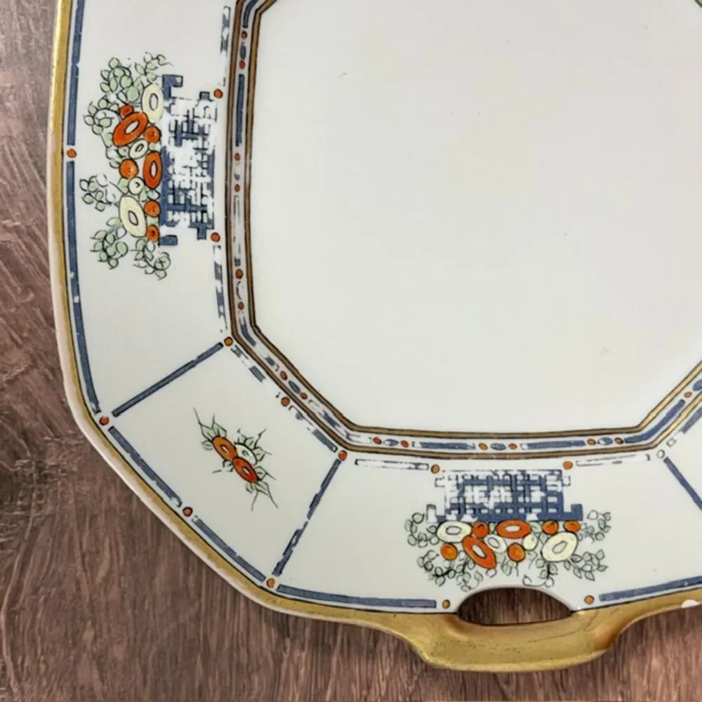 Antique B & O Co Limoges Handled Cake Plate Tray 10.5